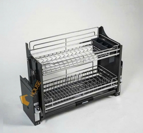 KỆ BÁT NÂNG HẠ DI ĐỘNG INOX 304 XƯỚC MỜ CÓ ĐIỀU CHỈNH LỰC