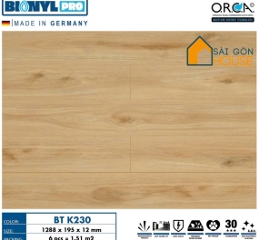 Sàn gỗ Binyl BTK230 (12mm) - Giá Vật Tư: 665.000Vnd/m2