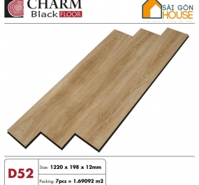 Sàn gỗ Charm Wood (12mm)  Cốt đen D52 -  Giá Vật Tư: 375.000Vnd/m2