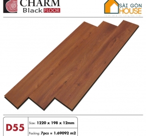 Sàn gỗ Charm Wood (12mm)  Cốt đen D55 -  Giá Vật Tư: 375.000Vnd/m2