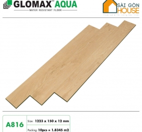 Sàn Gỗ Glomax AQua A816 (12mm) - Giá Vật Tư: 335.000 Vnđ/m2