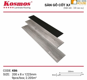 Sàn gỗ Kosmos cốt xanh K86 (8mm)