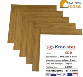 Sàn gỗ Kroo Star xương cá XC8 (8mm) Giá Vật Tư: 350.000 Vnd/m2