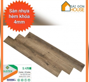 Sàn nhựa hèm khóa Glotex S478 (4mm) - Giá: 225.000 đ/m2