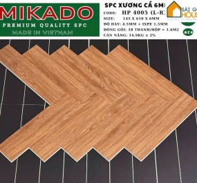 Sàn nhựa xương cá Mikado HP4005 6mm (1.5mm Đế Cao Su)