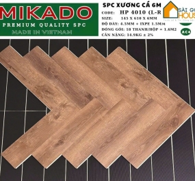 Sàn nhựa xương cá Mikado HP4010 6mm (1.5mm Đế Cao Su)