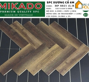 Sàn nhựa xương cá Mikado HP4021 6mm (1.5mm Đế Cao Su)