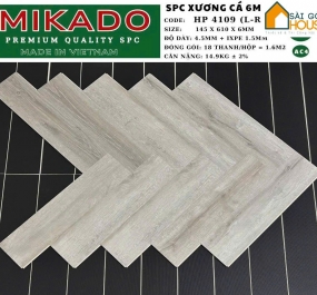 Sàn nhựa xương cá Mikado HP4109 6mm (1.5mm Đế Cao Su)