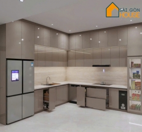 Tủ Bếp Khung & Cánh Nhựa Đặc  Acrylic 