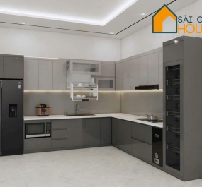 KÍNH SƠN ỐP BẾP MÀU CAM 