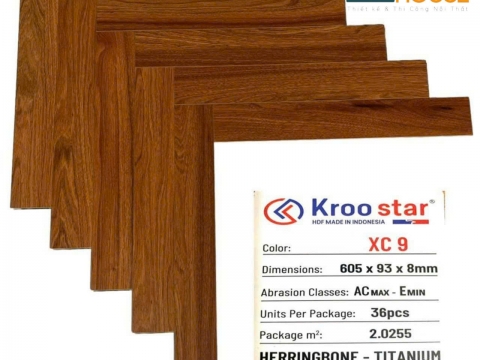 Sàn gỗ Kroo Star xương cá  XC9 (8mm) Giá Vật Tư: 350.000 Vnd/m2